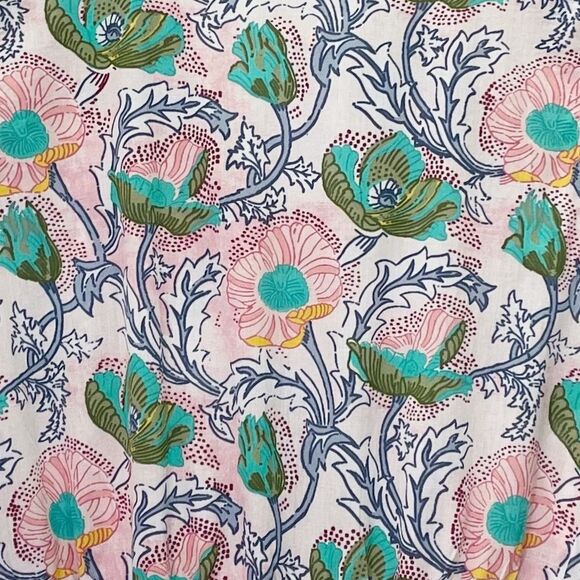 NWT Bindu Anika Dress Pink Multi Floral Ruffle Sleeve Maxi Boho Resort Sz Medium - Picture 11 of 15